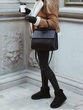 UGG Black Faux-Shearling Ankle Boots